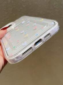 Funda para móvil con patrón de corazón anticaída con con ranura de tarjeta - Multicolor - Ver 3