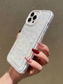 Funda para móvil con patrón de corazón anticaída con con ranura de tarjeta - Multicolor - Ver 4