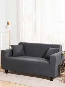 1入組素色沙發套家用簡約滌綸沙發套 - 灰色 - 查看 1