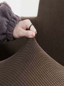 1入組素色沙發套家用簡約滌綸沙發套 - 咖啡棕 - 查看 2