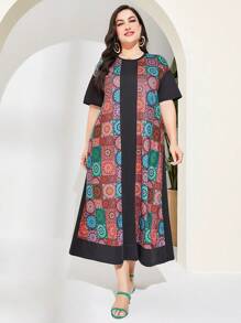 Mulvari Vestido estilo camiseta con estampado de mándala - Multicolor - Ver 4