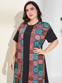 Mulvari Vestido estilo camiseta con estampado de mándala - Multicolor - Ver 5