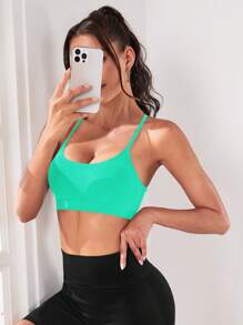 Yoga Sxy Áo lót thể thao Nữ Lộ Lưng Hội Chữ thập màu trơn - Màu xanh Bạc hà - Xem 6