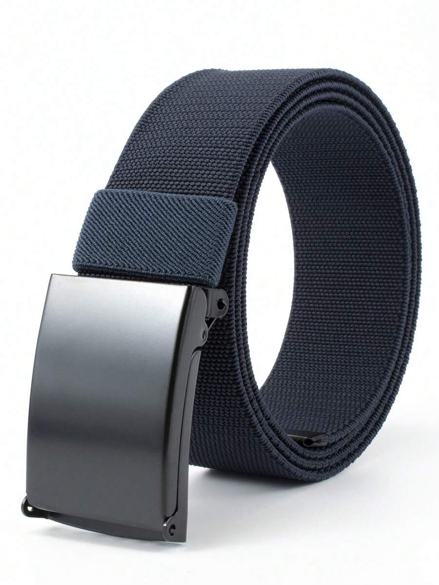 1pc Men Braided Detail Casual Rectangle Buckle Belt For Daily Life Fall, Autumn, Halloween Autumn-Winter Accessories,Suitable For Teens, Youth,Men,Casual, Outdoor, Athletic, Vacation, Graduation Gifts, Birthday, Daily Wear