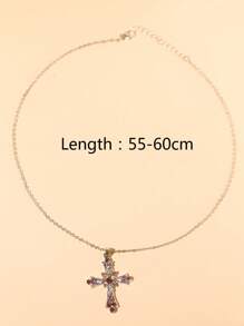 Vòng cổ mặt dây chuyền chữ thập Rhinestone - Nhiều màu - Xem 6