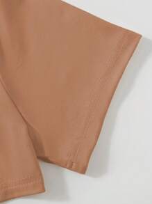 SHEIN Unity Bộ đồ hai mảnh nữ Cao thấp Gân đan Lá thư Giải trí - Nhiều màu - Xem 5