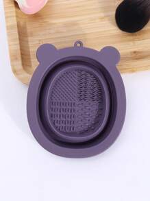 1pc Silicone Makeup Brush Cleaning Bowl - Purple - View 2