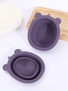 1pc Silicone Makeup Brush Cleaning Bowl - Purple - View 3