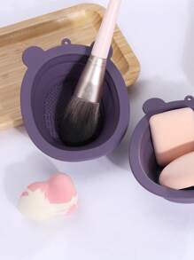 1pc Silicone Makeup Brush Cleaning Bowl - Purple - View 6