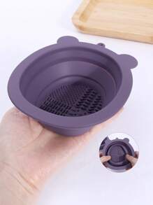 1pc Silicone Makeup Brush Cleaning Bowl - Purple - View 7