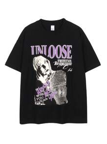 Áo thun & Áo lót Nam Slogan Con số Đường phố - màu đen - Xem 1