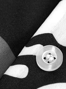 男士印花襯衫 - 黑與白 - 查看 3