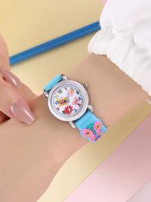 1 Trẻ Em Màu Xanh Dây Nhựa Thời Trang Hình Bướm Trang Trí Mặt Tròn Đồng Hồ Thạch Anh, Cho Trang Trí Hàng Ngày - Màu xanh nhạt - Xem 4
