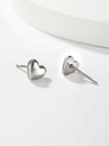 心形耳钉 情人节、妈妈、母亲、母亲节、礼物 - 銀色 - 查看 4