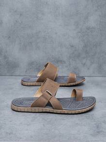 男士極簡人字拖時尚夏季人字拖 - 棕色 - 查看 5