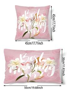 1pc Mother's Day Slogan Graphic Cushion Cover Without Filler, Modern Fabric Decorative Throw Pillow Case For  Living Room, Home Decor