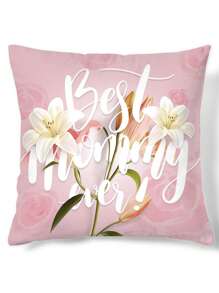 1pc Mother's Day Slogan Graphic Cushion Cover Without Filler, Modern Fabric Decorative Throw Pillow Case For  Living Room, Home Decor