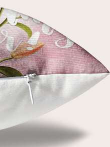 1pc Mother's Day Slogan Graphic Cushion Cover Without Filler, Modern Fabric Decorative Throw Pillow Case For  Living Room, Home Decor