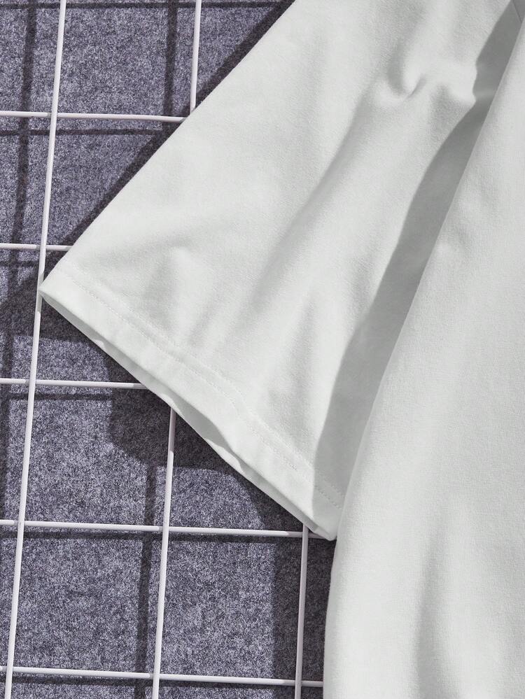 Men's Summer Casual Letter Graphic Drop Shoulder Oversized T-Shirt