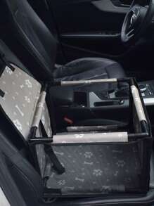 1入組可折疊寵物汽車座椅籃子適用於狗狗和貓適用於安全 - 灰色 - 查看 2