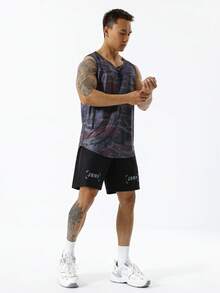 Men Camo Print Sports Tank Top - Multicolor - View 6