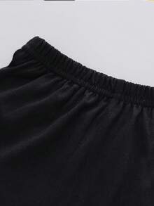 SHEIN Toddler Boys Cartoon Graphic Hooded Tank Top With Shorts - Multicolor - View 3