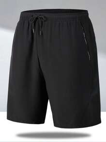 男士側拉鏈腰部抽繩短褲