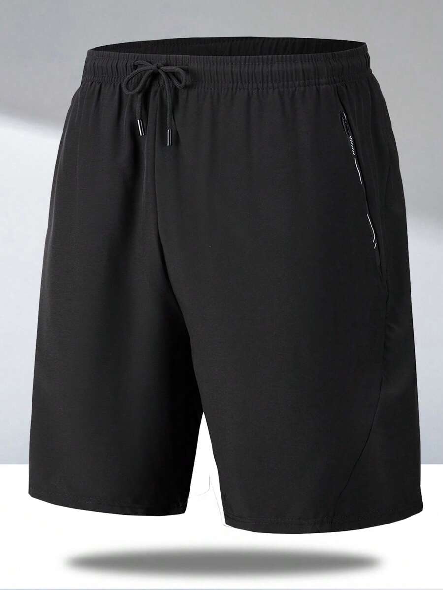 男士側拉鏈腰部抽繩短褲