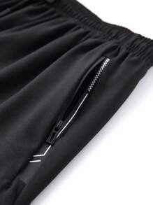 男士側拉鏈腰部抽繩短褲