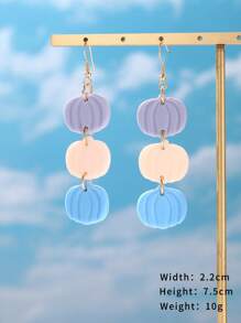 1 đôi bông tai hình quả bí ngô thời trang dành cho nữ để trang trí hàng ngày - Nhiều màu - Xem 3