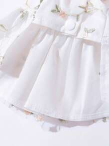 1入組花卉刺繡寵物連衣裙適用於狗狗和貓適合夏天 - 彩色 - 查看 4