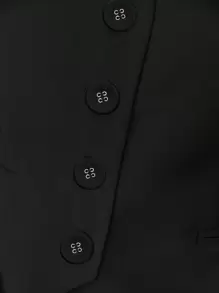 BizChic Women's V-Neck Button Front Sleeveless Vest Basic Top, Urban Commute Minimalist Fashion Basic Business Casual Outerwear Top, Office Wear In Fall/Winter - Black - View 7