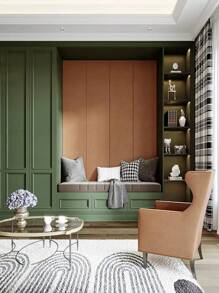 1 cuộn Giấy dán tường tự dính Pvc Matte Green dày - xanh quân đội - Xem 2