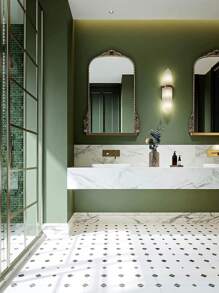 1 cuộn Giấy dán tường tự dính Pvc Matte Green dày - xanh quân đội - Xem 6