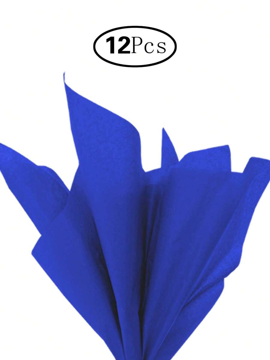 TIMBLESSING 12 piezas de papel de regalo de unicolor, para Navidad y San Valentín - azul real - Ver 1