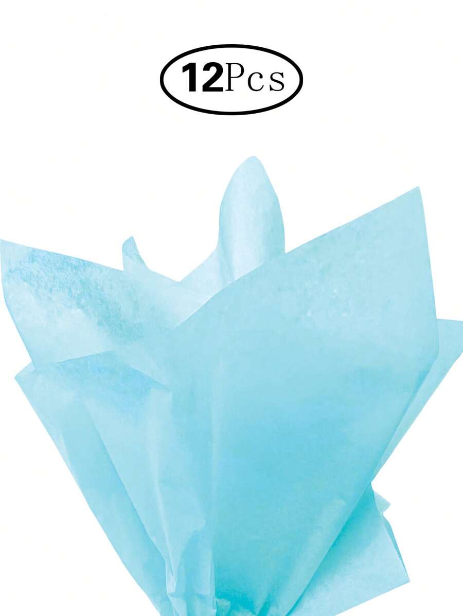 TIMBLESSING 12 piezas de papel de regalo de unicolor, Navidad Día de San Valentín - Celeste - Ver 1