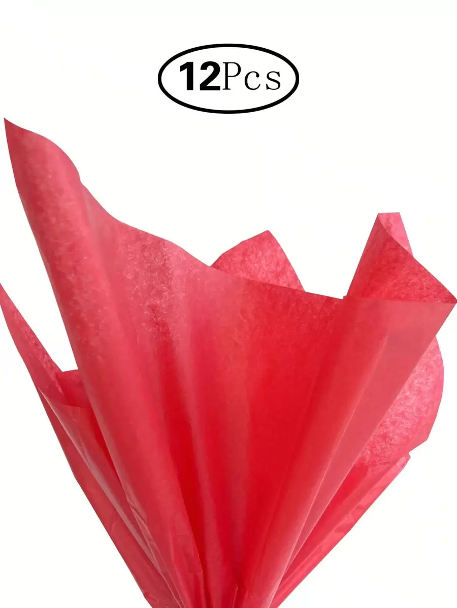 12 Cái/bộ Giấy Gói Quà Tối Giản Màu Đỏ Giấy Quà Tặng Cho Đảng - Đỏ - Xem 1