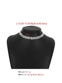 水鑽裝飾頸鏈 - 銀色 - 查看 3