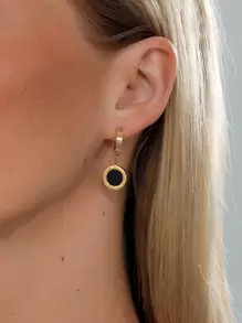 Pendants d'oreilles ronds à détail chiffres romains
