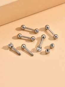 6pcs Rhinestone Decor Stud Earring