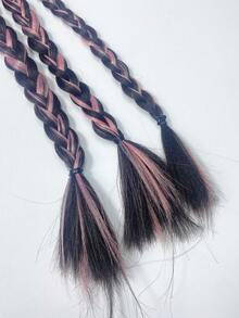 1入組女士編織細節假髮裝飾時尚髮圈適用於日常 - 玫紅色 - 查看 4