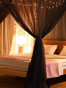 1pc Large Square Purple Mosquito Net, Bedroom Tent Curtain Anti-Mosquito, Summer Repellent - Black - View 4