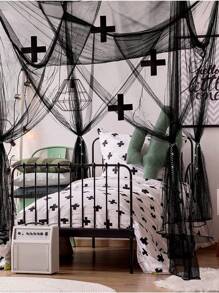 1pc Large Square Purple Mosquito Net, Bedroom Tent Curtain Anti-Mosquito, Summer Repellent - Black - View 6