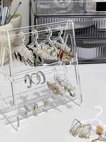 1 pieza Bisutería minimalista transparente Estante de exhibición de joya para casa - transparente - Ver 1