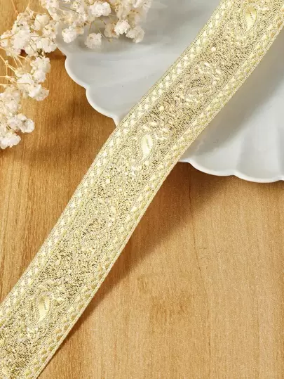 2.4cm Wide 700cm Jacquard Ribbon With Bohemian Style Decorative Dress Belt, Clothing Accessories, Lace Trimming