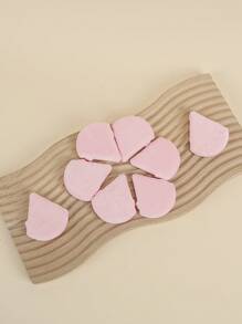 8pcs Fan-Shaped Dry Powder Pink Makeup Sponge Puff Set - Pink - View 2