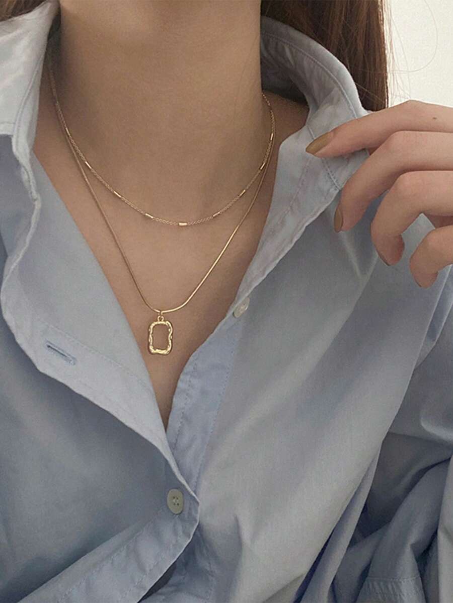 Vòng cổ quyến rũ hình học - Vàng - Xem 1