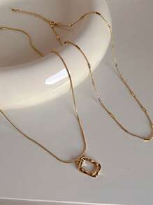 Vòng cổ quyến rũ hình học - Vàng - Xem 4