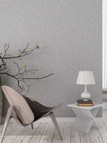 1roll Solid Color Wall Paper, Simple PVC Wall Adhesive Roll For Home Decoration,Renovation Stickers Peel Wall Panels,Wall Paper, Wallpapers,Spring Decoration Items Refresh Your Home,Rama Decoration Stickers - Silver - View 2