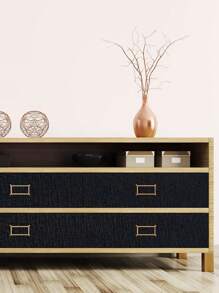 1roll PVC Wall Paper, Modern Solid Color Black Wall Adhesive Roll For Home - Black - View 4